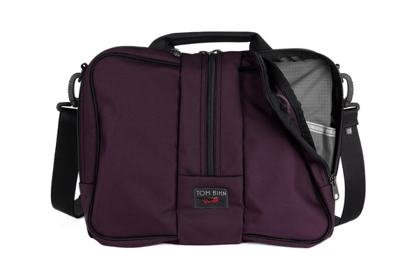 Pilot in Aubergine Ballistic with Mountain Grey (grey with light grey grid) 210 Cerylon interior.
